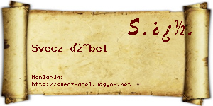 Svecz Ábel névjegykártya